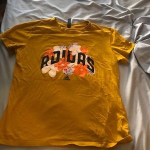 Large womens Adidas floral yellow tshirt